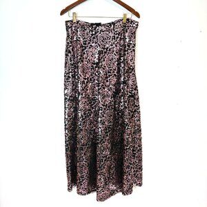 2 Women’s Black/Blush Pink Sequin Skirts W/Matching Sequin/Satin Scarf